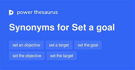 Synonyms: objective, purpose, aspiration, ambition. . Thesaurus for goals